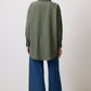 Camicia in popeline oversize color kaki