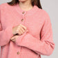 Cardigan corto Letiana rosa in maglia