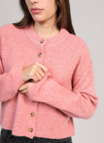Cardigan corto Letiana rosa in maglia