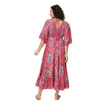 Abito lungo estivo boho con maniche a 3/4