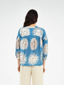 Camicetta estiva boho in voile di cotone con maniche 3/4