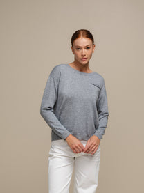 Maglione in maglia donna con taschino applicato