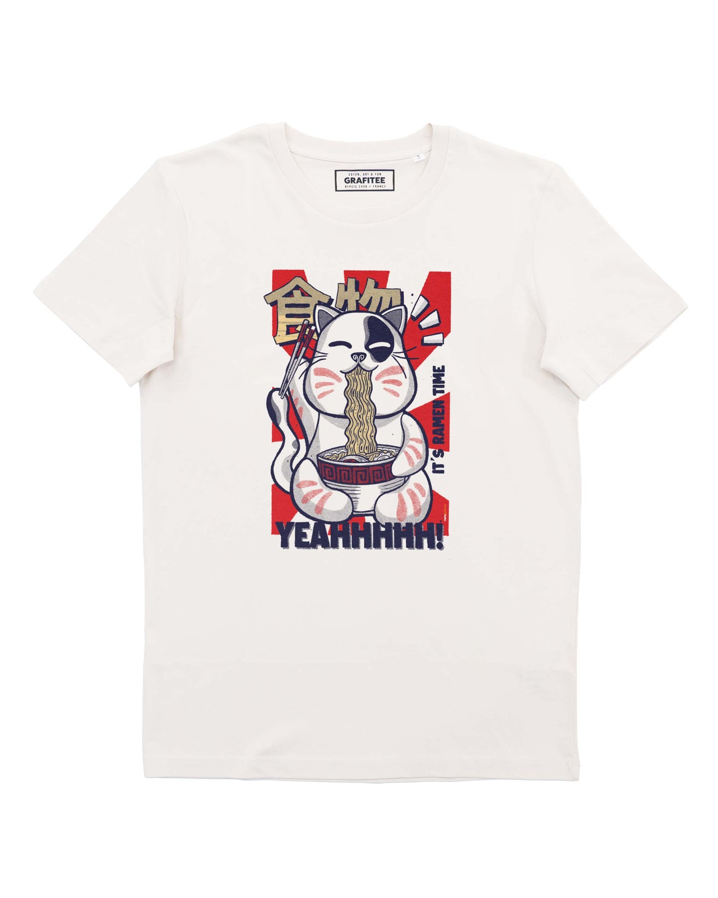 T-shirt Ramen Time con stampa Lucky Cat