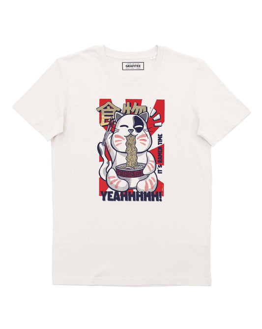 T-shirt Ramen Time con stampa Lucky Cat