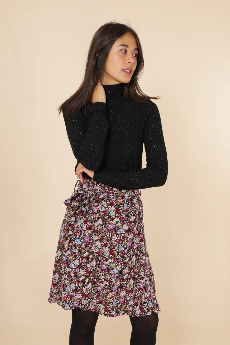 Top Mira a collo alto nero