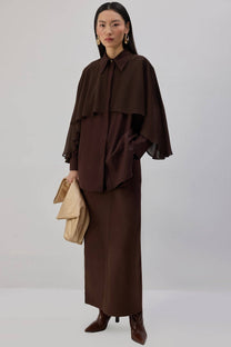 Camicia in popeline con dettaglio in chiffon