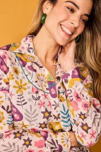 Camicia Bellota con stampa farfalle