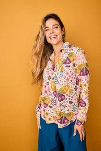 Camicia Bellota con stampa farfalle