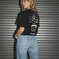 T-shirt crop donna Bendita Locura nera