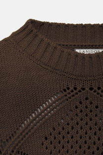Maglione strutturato in maglia con girocollo