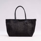 Borsa tote in pelle con texture serpente