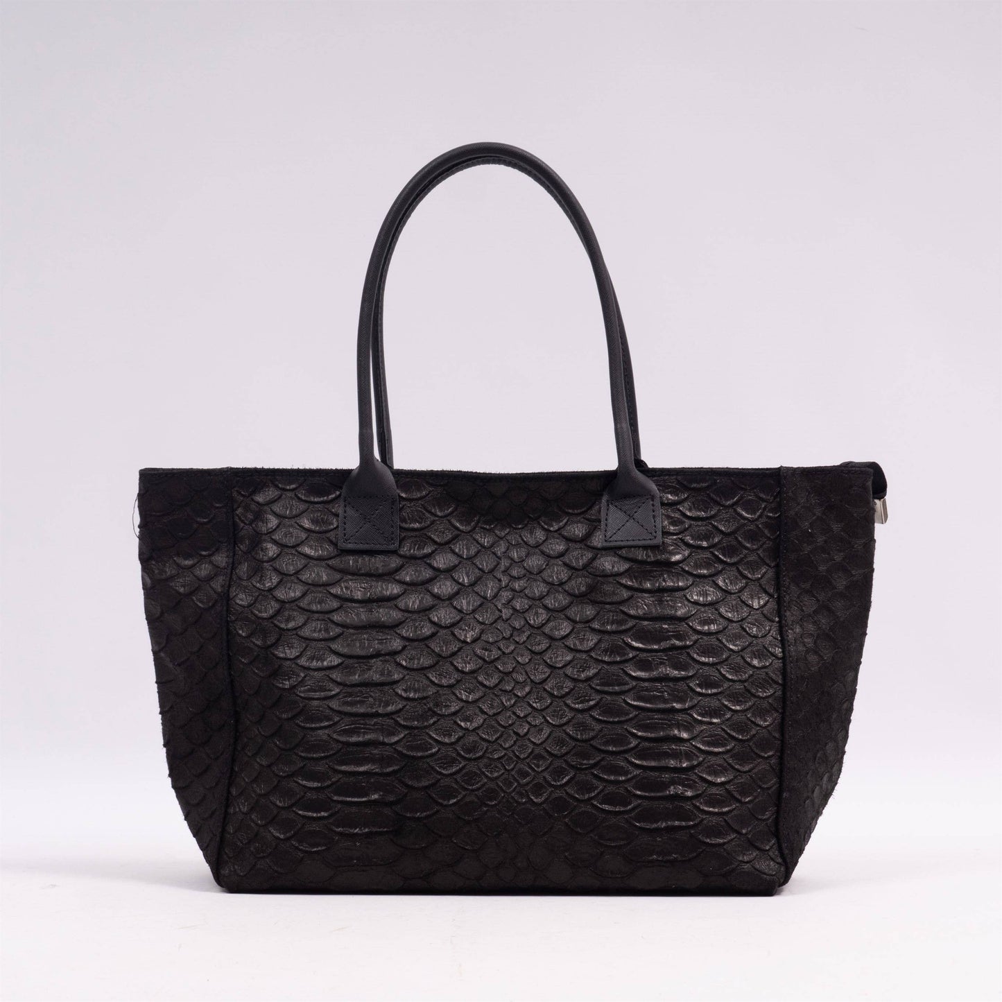 Borsa tote in pelle con texture serpente