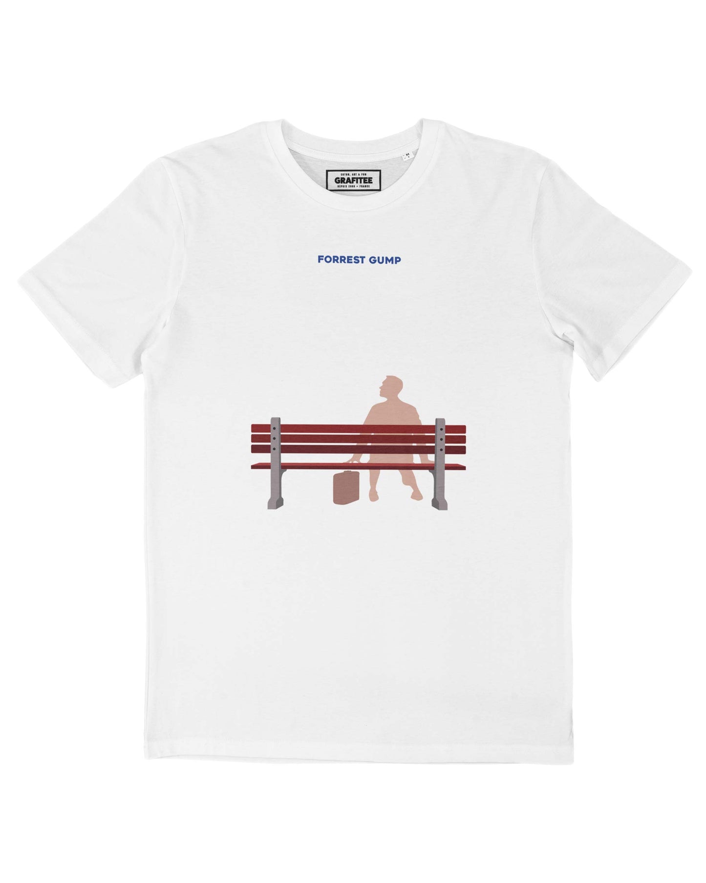 T-shirt Forrest Gump con grafica panchina