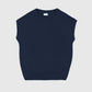 Maglione smanicato oversize blu navy