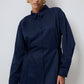 Camicia in raso con lacci blu navy