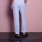 Pantaloni a vita alta color perla con bottoni dorati