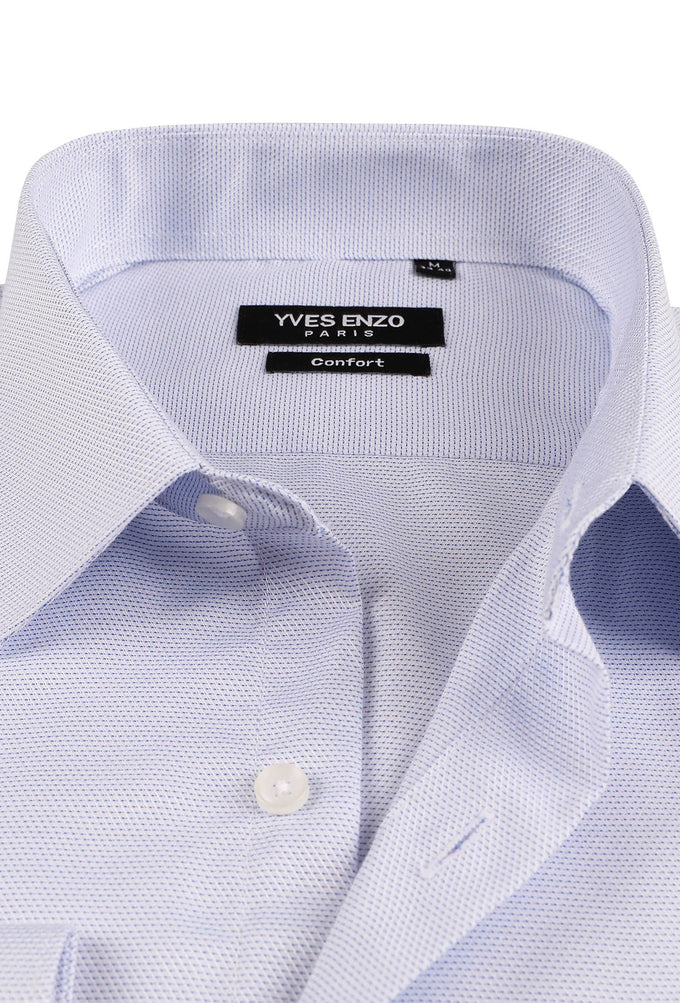 Camicia comfort trapuntata azzurro cielo