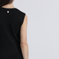 Abito midi nero con scollo a V