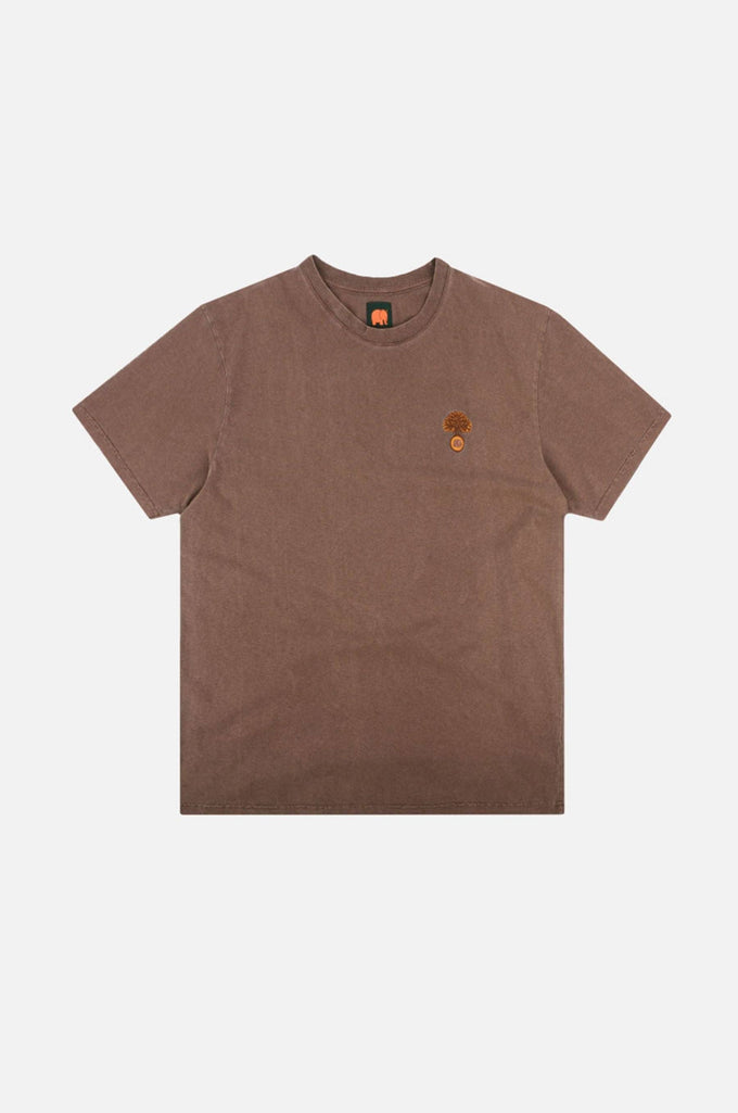 T-shirt pigmentata Fafe color castagna da uomo in cotone biologico