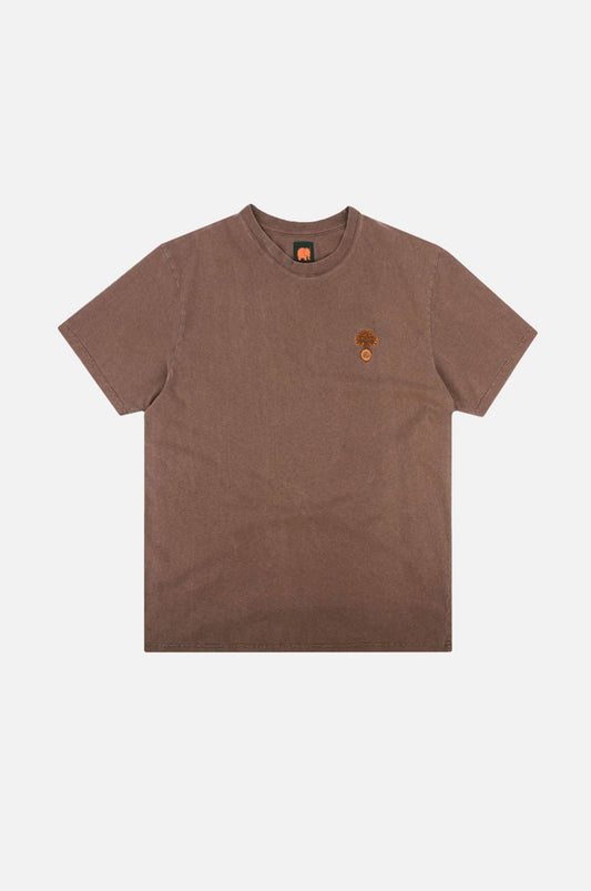 T-shirt pigmentata Fafe color castagna da uomo in cotone biologico