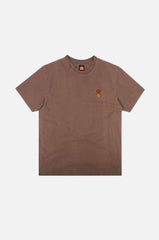 T-shirt pigmentata Fafe color castagna da uomo in cotone biologico