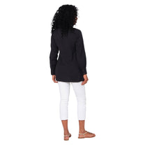 Camicia estiva donna in lino e cotone nera