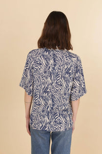 Blusa Clara a maniche corte con stampa zebrata