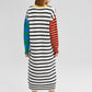 Abito maglione midi a righe color block