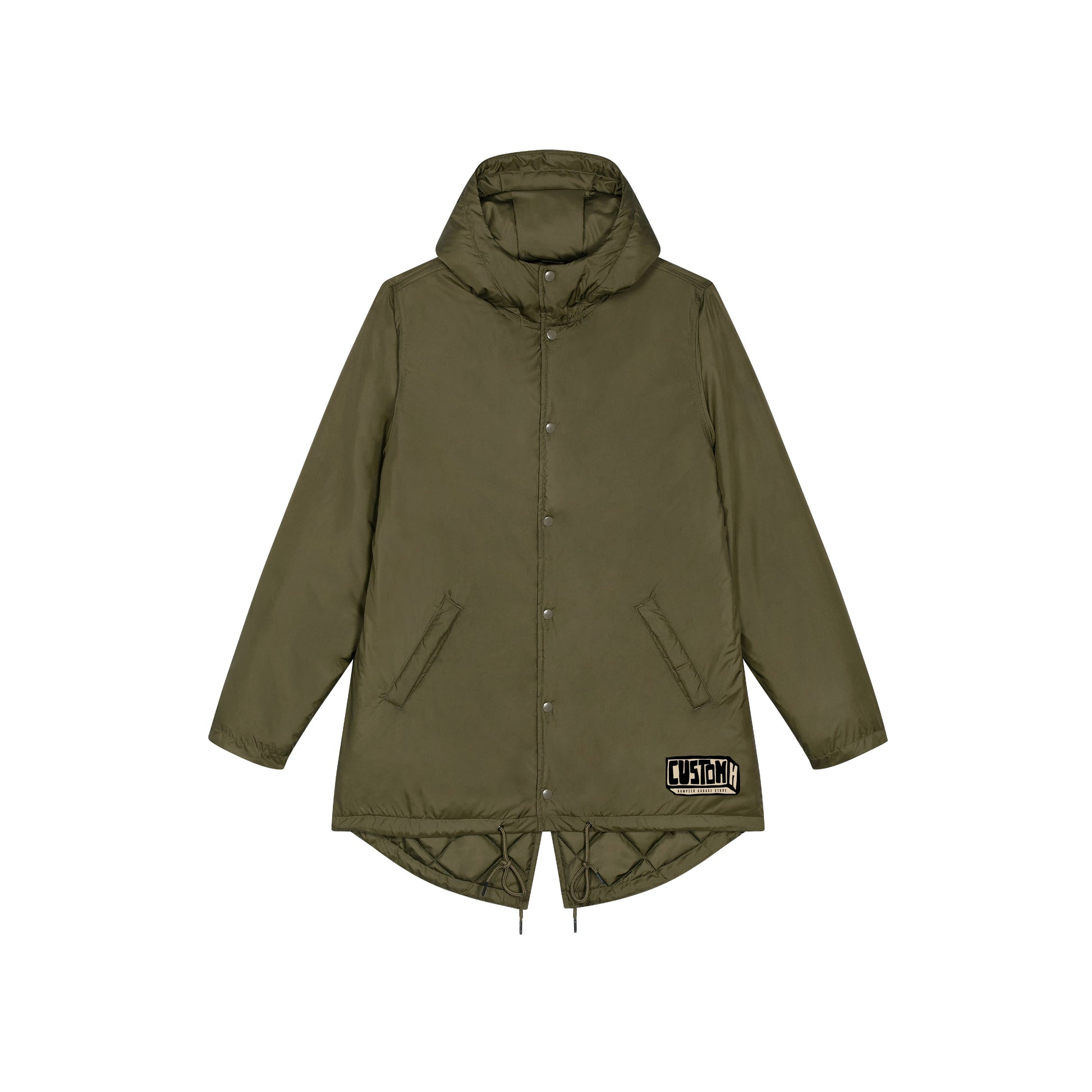 Giacca parka con cappuccio kaki
