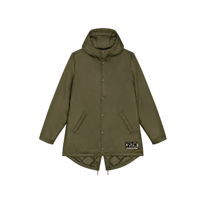 Giacca parka con cappuccio kaki