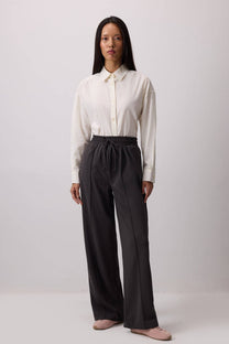 Pantaloni wide leg con vita elasticizzata