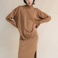Maglione leggero dolcevita in misto cashmere con spacchi laterali