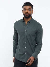 Camicia in flanella su misura verde muschio