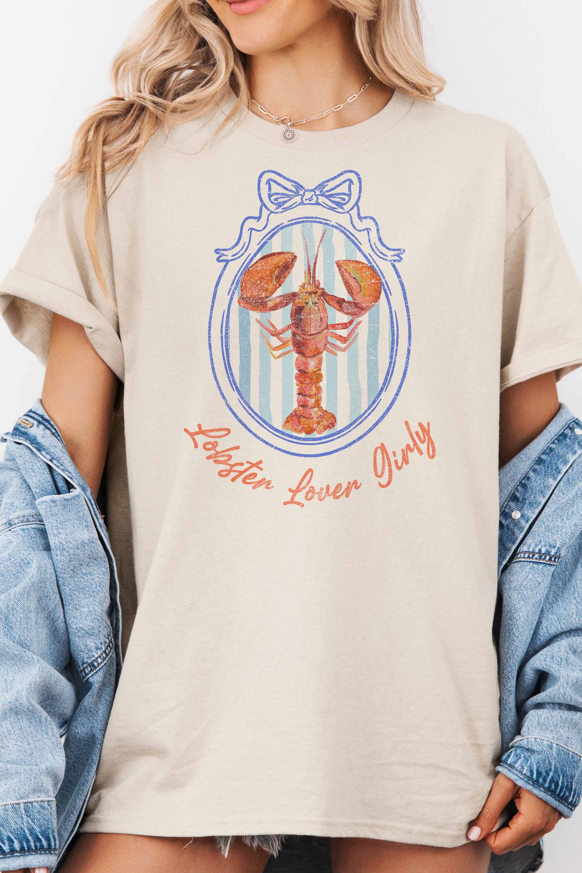 T-shirt oversize con stampa aragosta