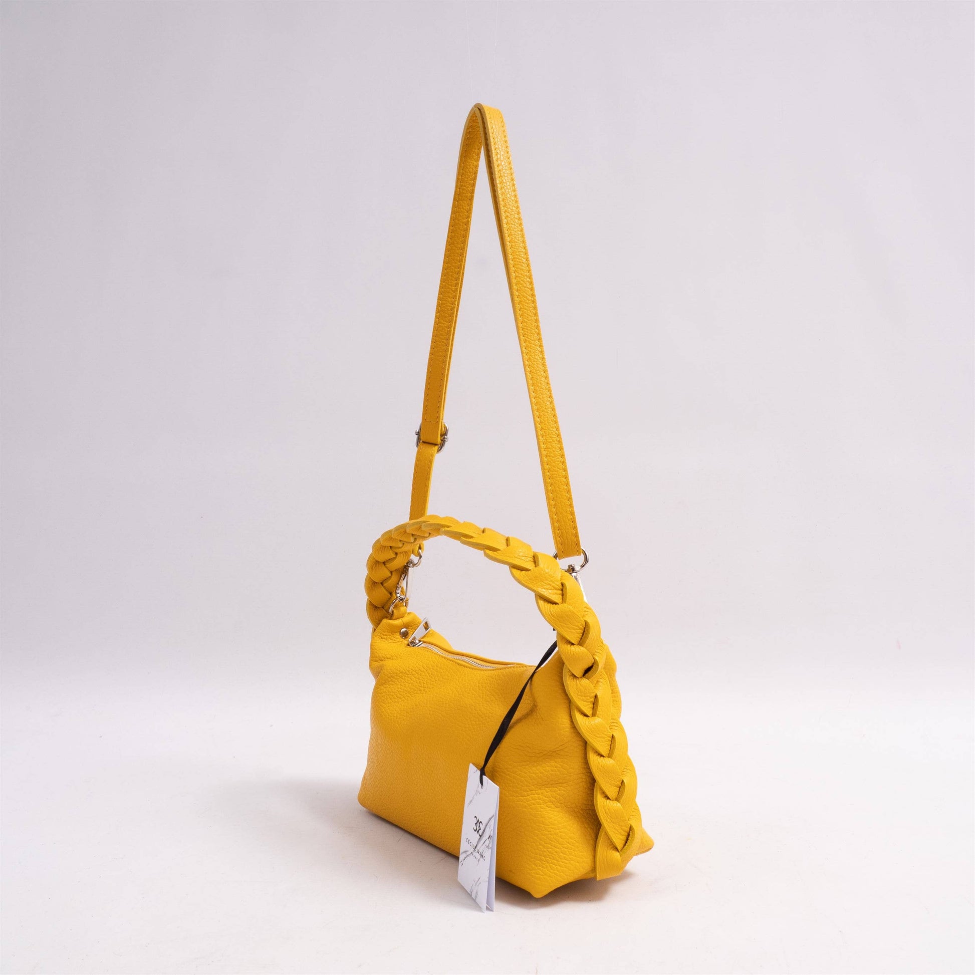 Borsa a tracolla intrecciata in pelle