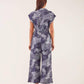 Tuta jumpsuit stampata con cintura