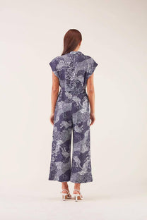 Tuta jumpsuit stampata con cintura