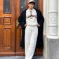 Pantaloni soft beige in cotone organico