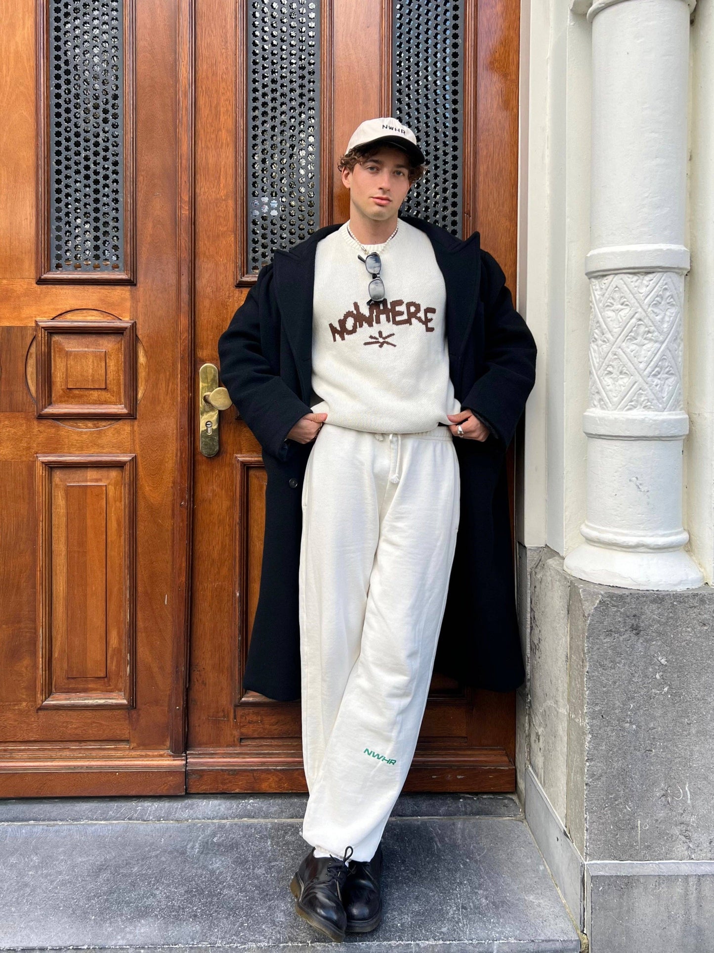 Pantaloni soft beige in cotone organico