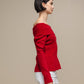 Maglione in maglia off-shoulder a coste
