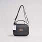 Borsa a tracolla in pelle con doppia zip e chiusura a girello
