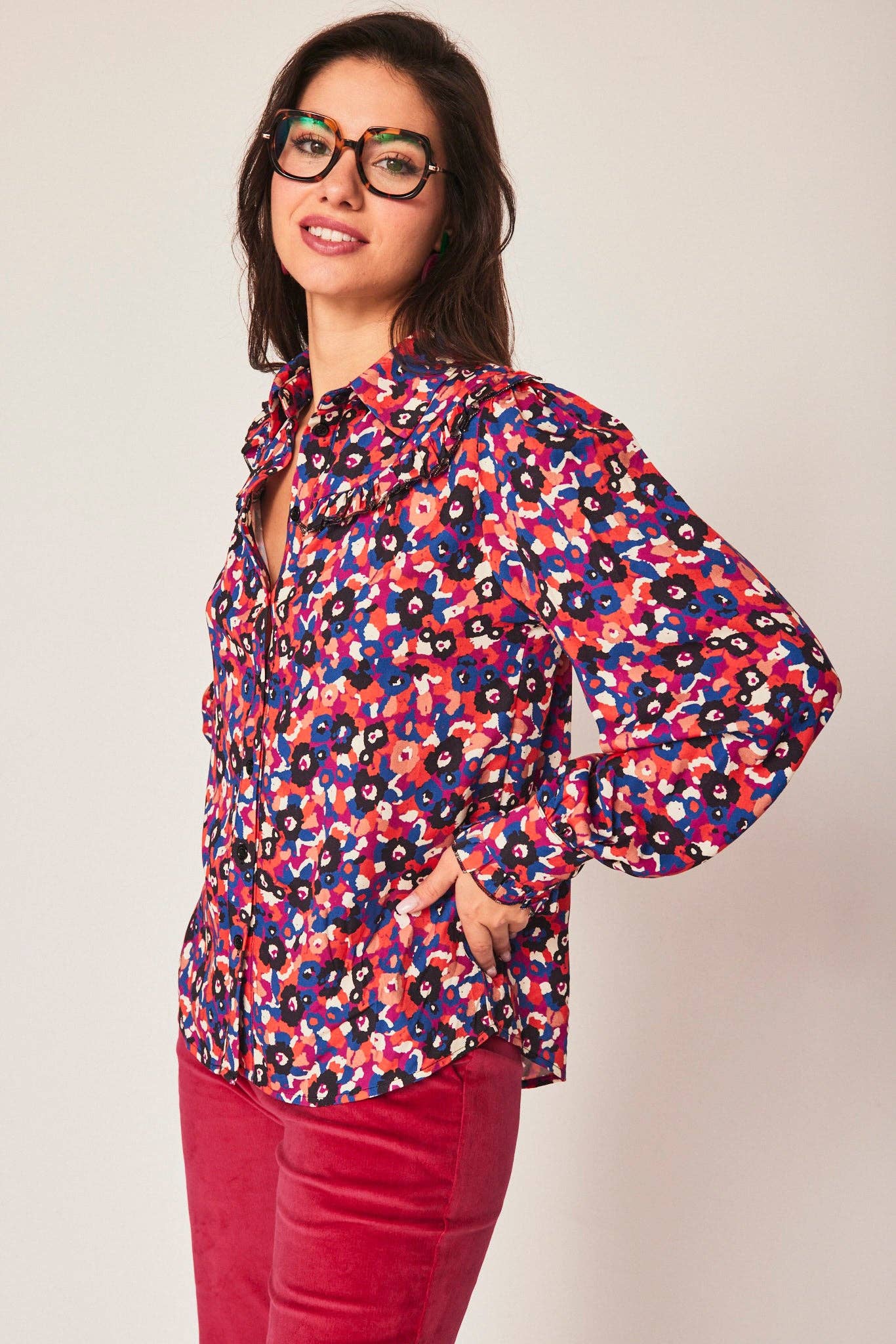 Camicia Cockatoo Mix con stampa floreale