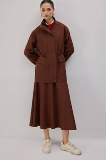 Giacca con zip e collo dritto