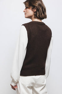 Gilet in maglia strutturata con scollo tondo