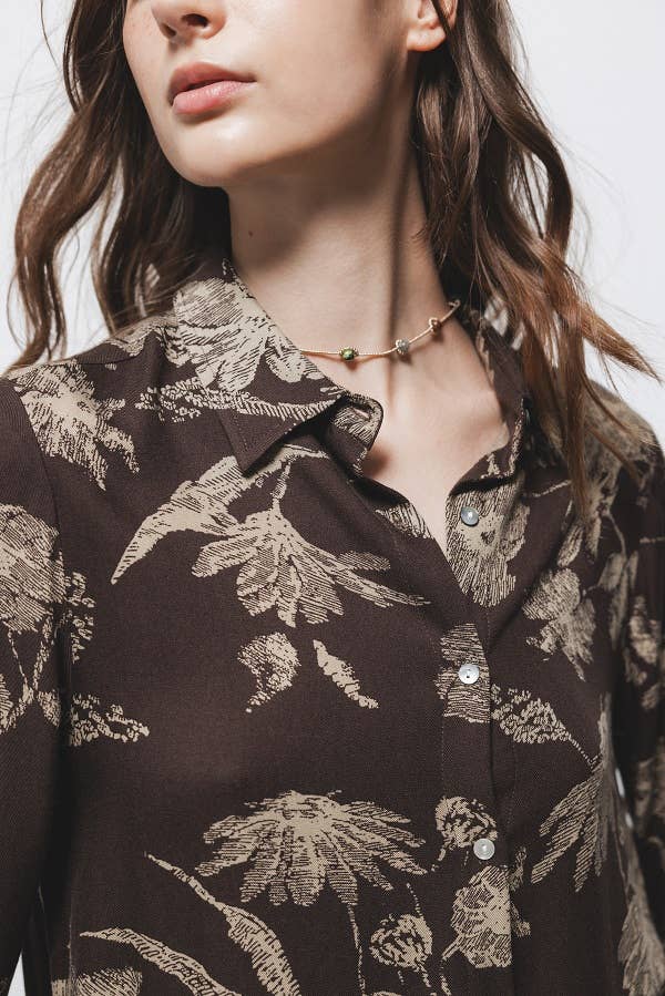 Camicia floreale in viscosa