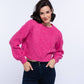 Maglione cropped in maglia a trecce da donna