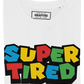 T-shirt unisex "Super Tired" in cotone biologico con stampa