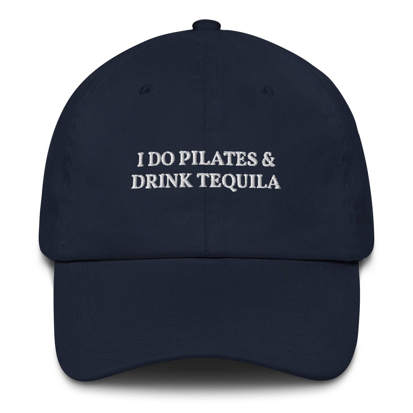 Cappellino da baseball ricamato “Faccio pilates e bevo tequila”
