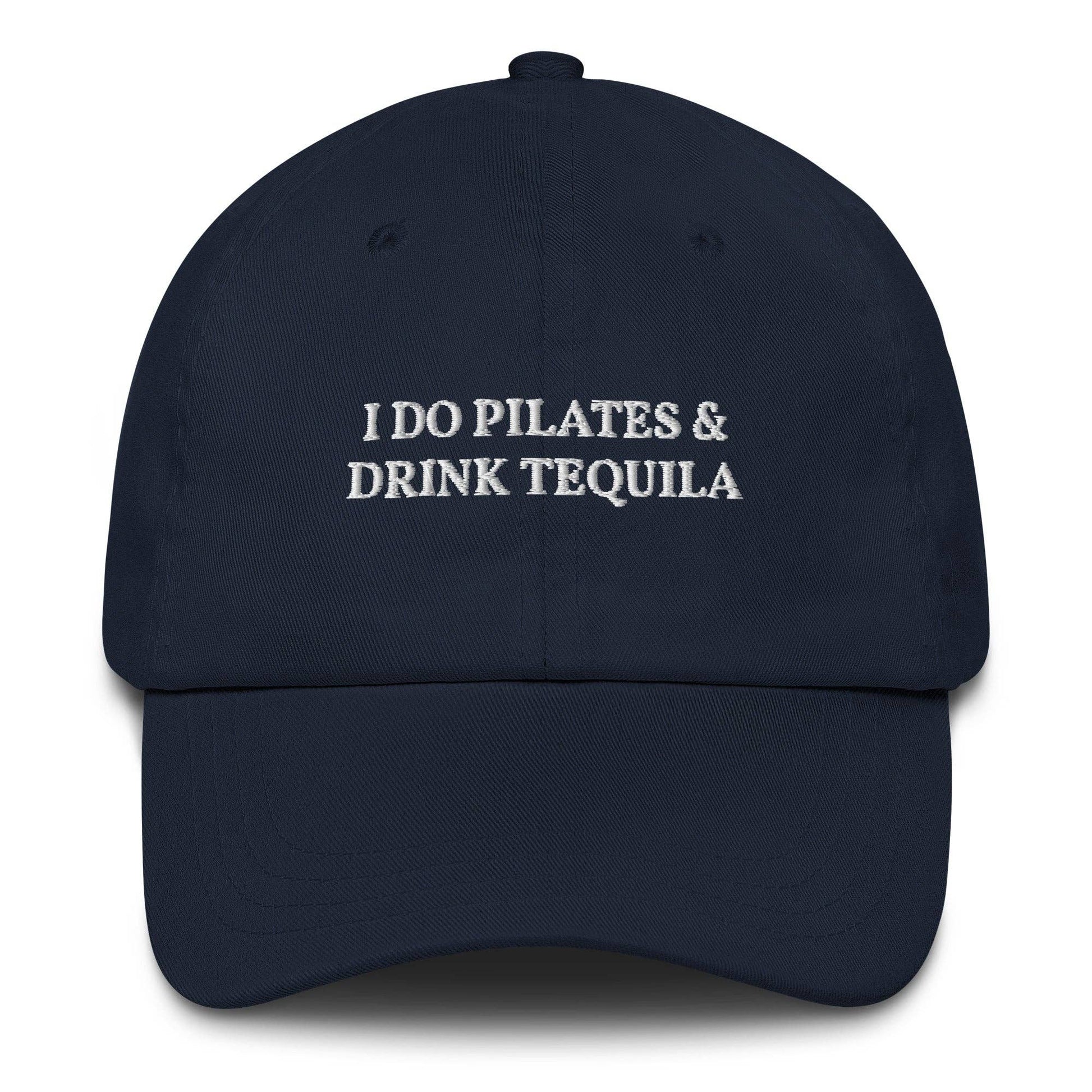 Cappellino da baseball ricamato “Faccio pilates e bevo tequila”