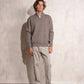 Maglione uomo in maglia con zip al collo